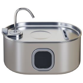 246 oz./7L Stainless Steel Cat Water Fountain with Filters, Ultra-Quiet Pump, for Cats, Dogs & Multi-Pet Homes - Silver