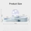Large Pet Feeder Automatic Drinking Fountain and Food Bowl Pet Water Dispenser with Mouth Separator - blue
