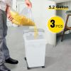 Capacity Large Dog Food Dispenser Bin, Kitchen Ingredient Grain Cereal Flour Bin, Pet food Containers with Wheels, 3 Scoops, and Airtight Lid, 3 Pack