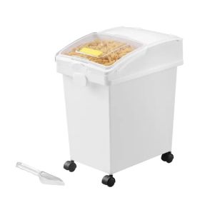 Capacity Large Dog Food Dispenser Bin, Kitchen Ingredient Grain Cereal Flour Bin, Pet food Containers with Wheels, 3 Scoops, and Airtight Lid, 3 Pack